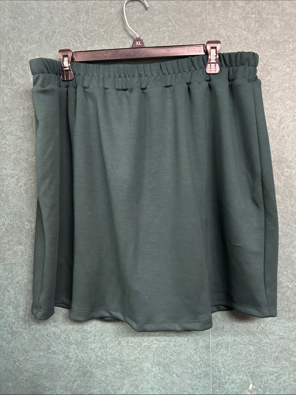 NWOT Spin USA 2X Women's Dark Green Elastic-Waist A-Line Skort
